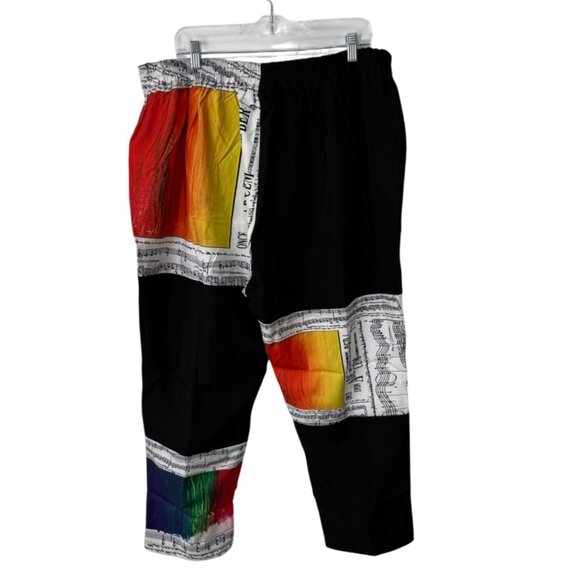 Latiste by Amy Womens Pants Musical Note Print Art to Wear Pull-On Size 2X - Picture 2 of 7